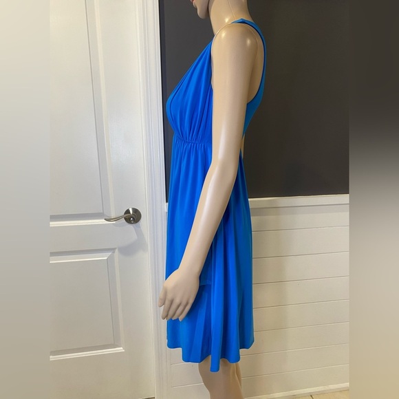 NWT Susana Monaco blue keyhole sleeveless layered mini dress size S - Picture 3 of 7